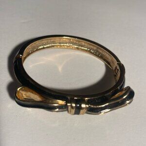 Black with Gold trim Bow Bangle Bracelet